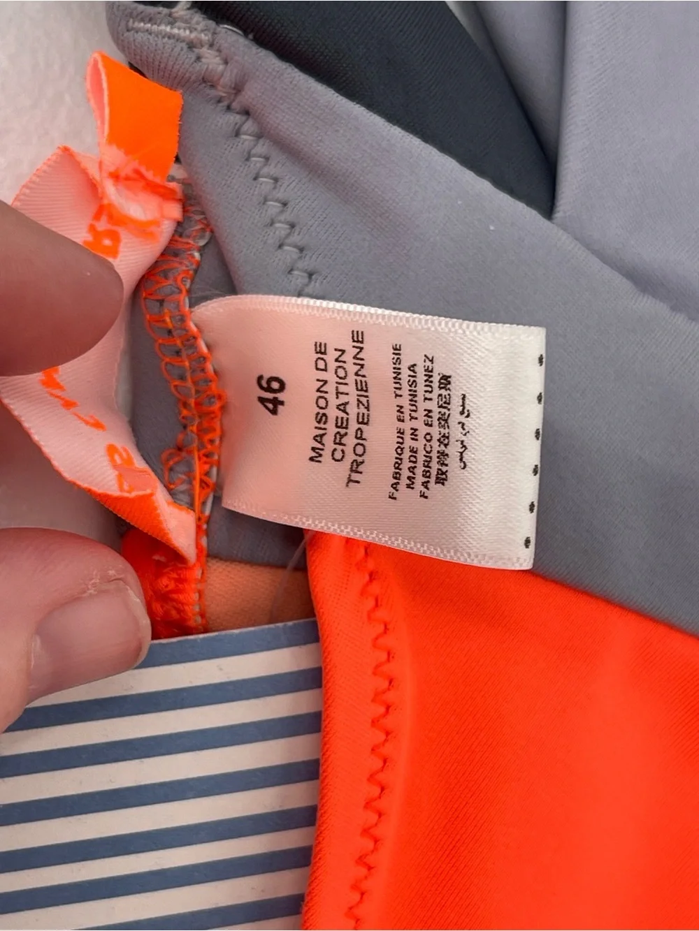 Les Canebiers NWT orange gray bikini bottom